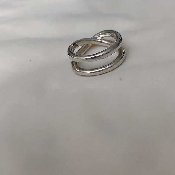Tiffany & Co Paloma Picasso Le Cercle Cross Ring Sterling Silver 6.5 Reversible - Picture 7 of 9